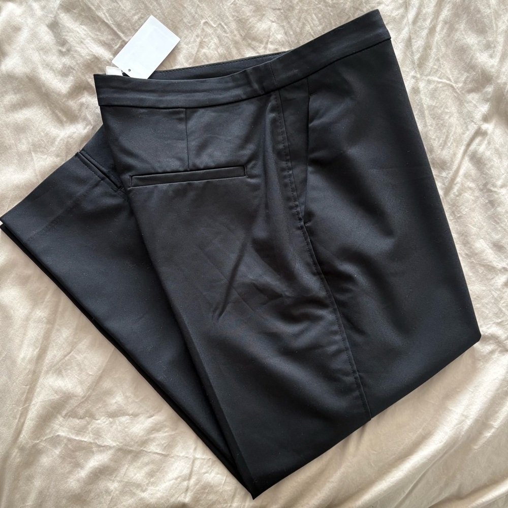 H&M Crease Front Mid Rise Black Trousers Pants Size US 14 NWT‎ - Picture 7 of 10